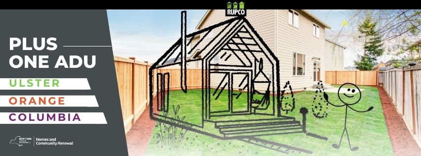 Drawing of a house in a backyard with a stick figure.